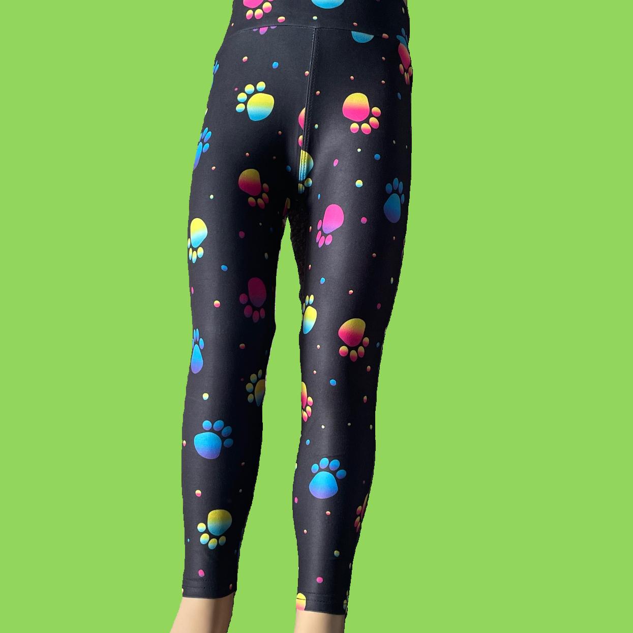 Black paws design full length leggings