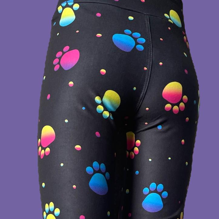 Black paws design full length leggings