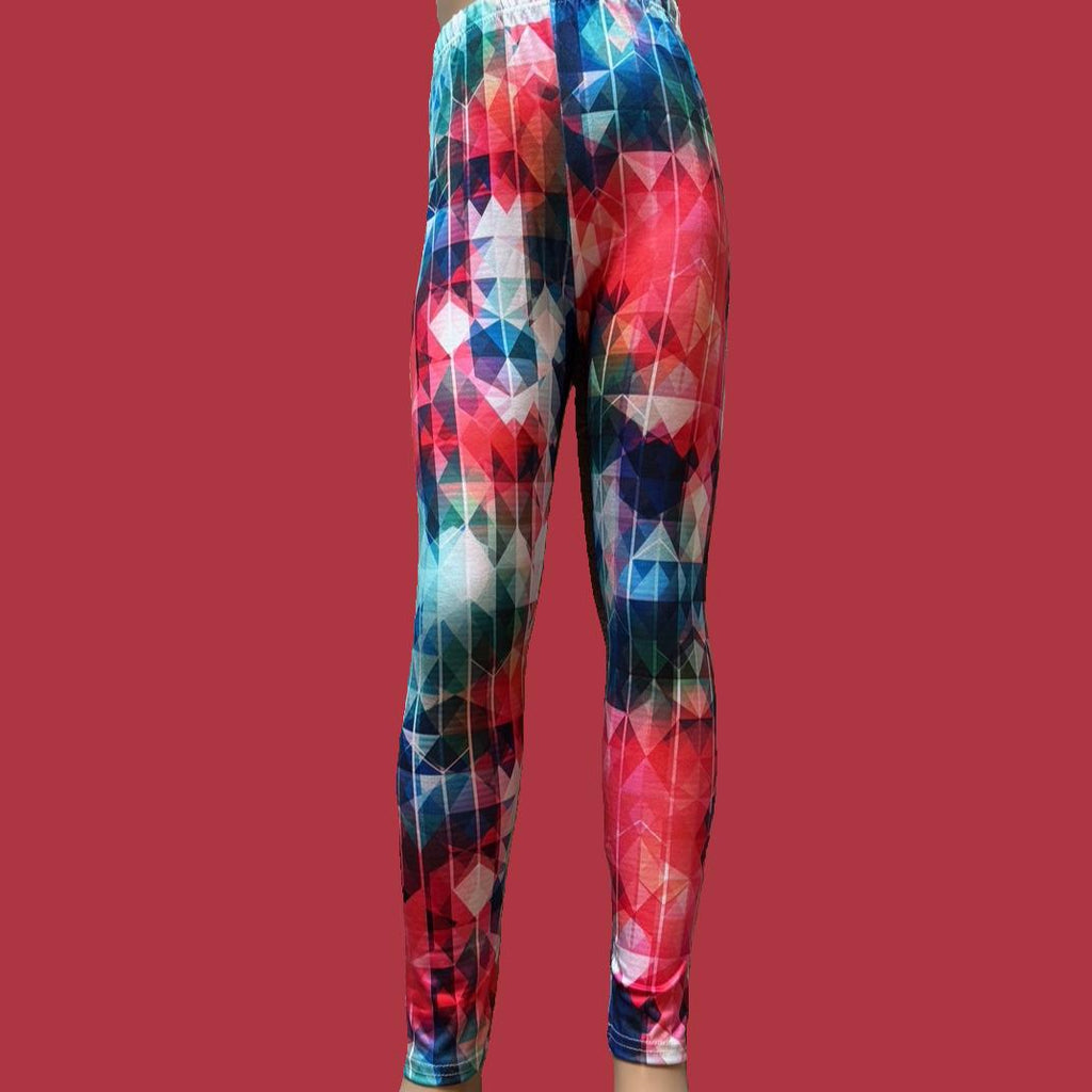 'Diamonds' design full length stretch leggings