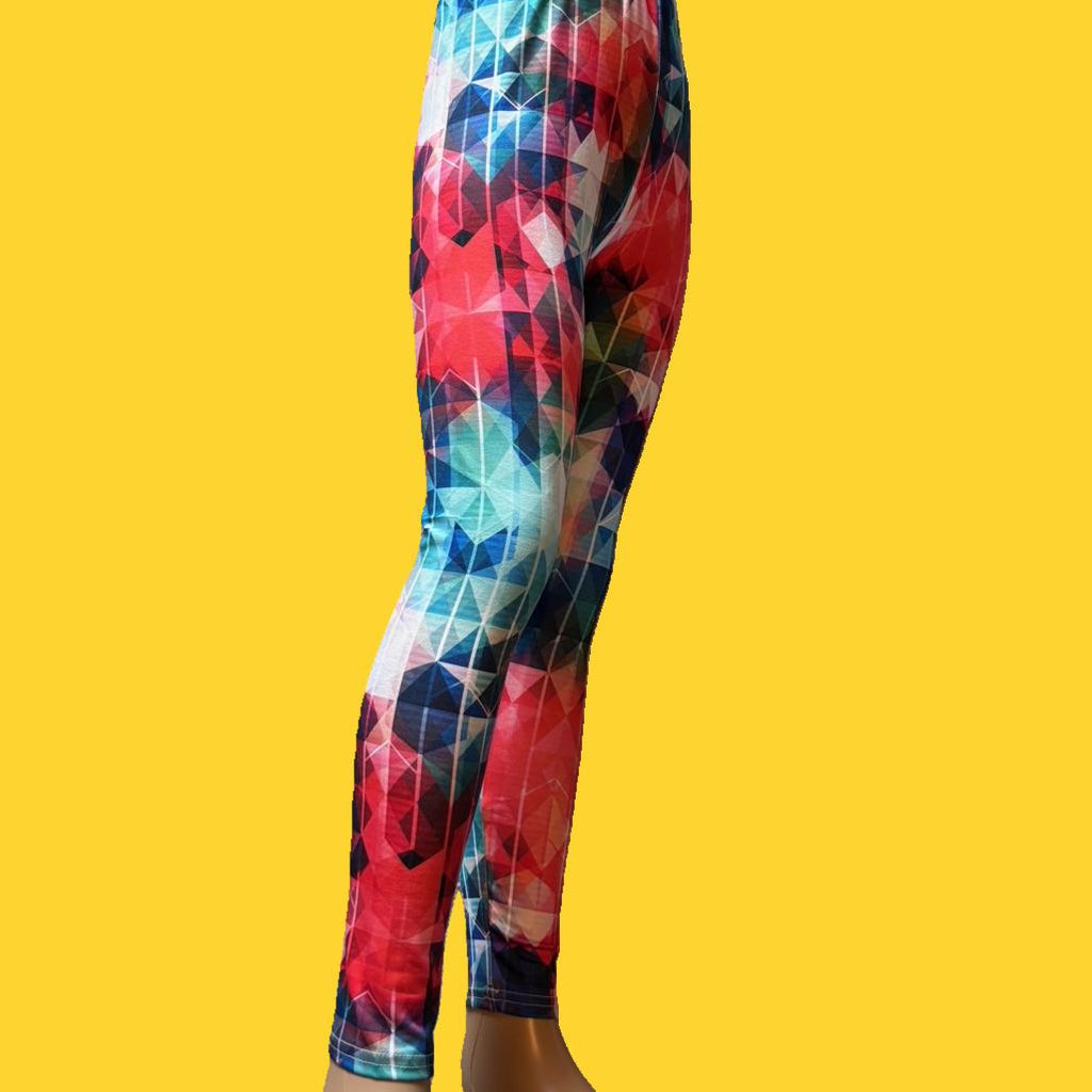 'Diamonds' design full length stretch leggings