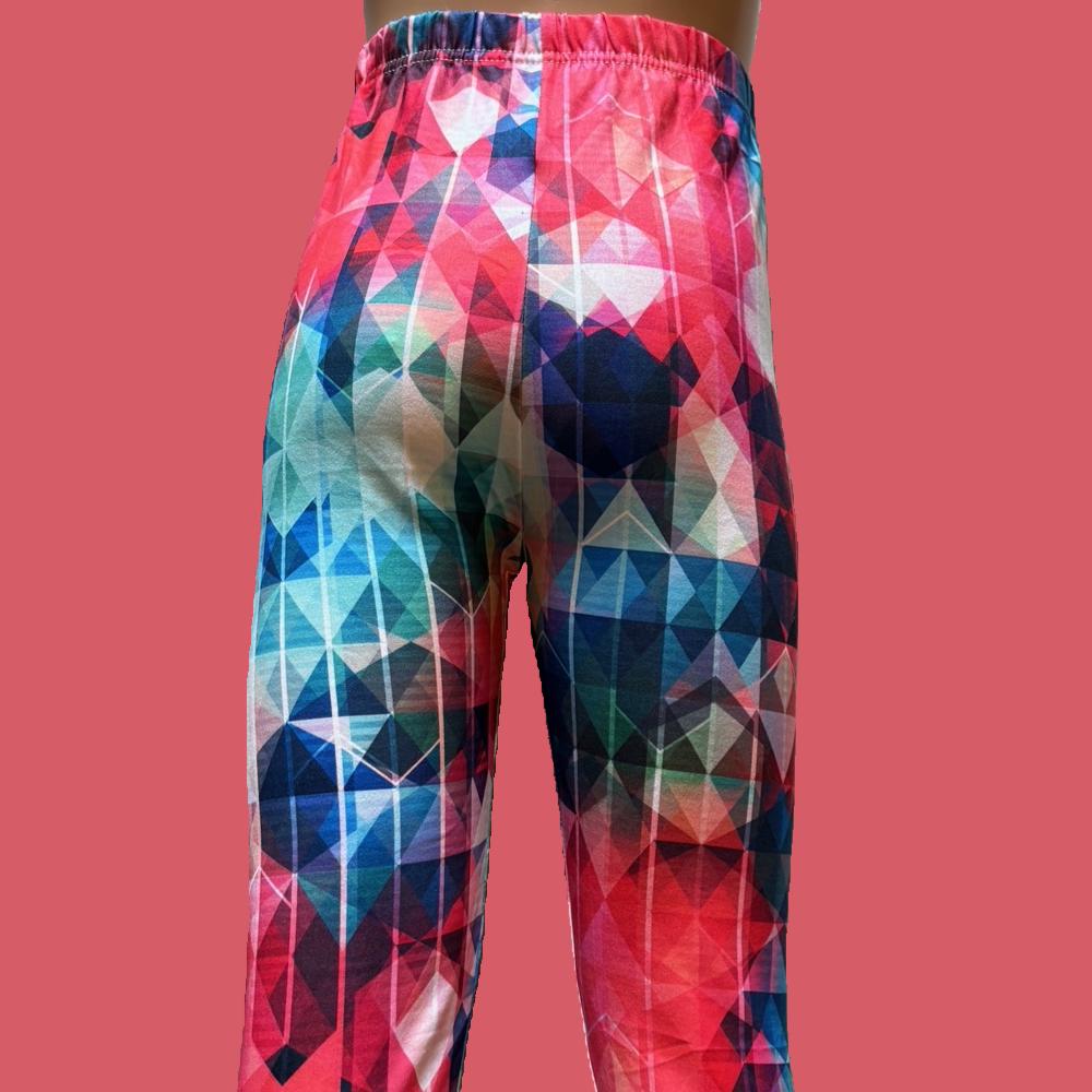 'Diamonds' design full length stretch leggings