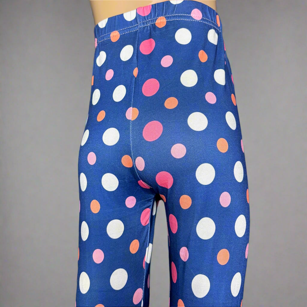 Purple dots design full length leggings