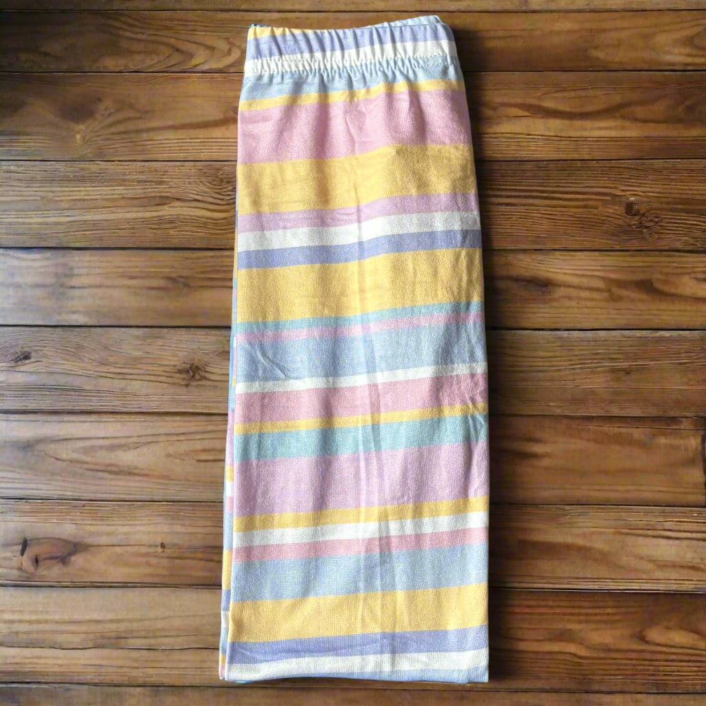 Candy striped full length stretch leggings