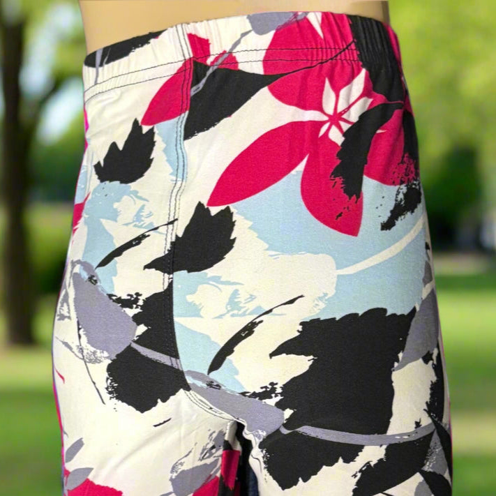 Tropical design full length stretch leggings