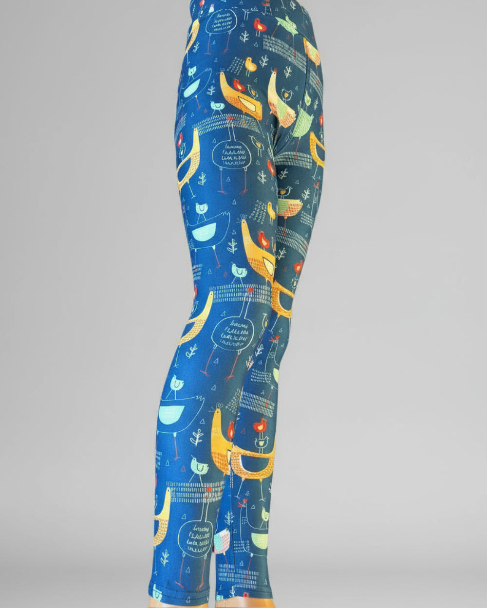 Hen & Chickens design full length stretch leggings