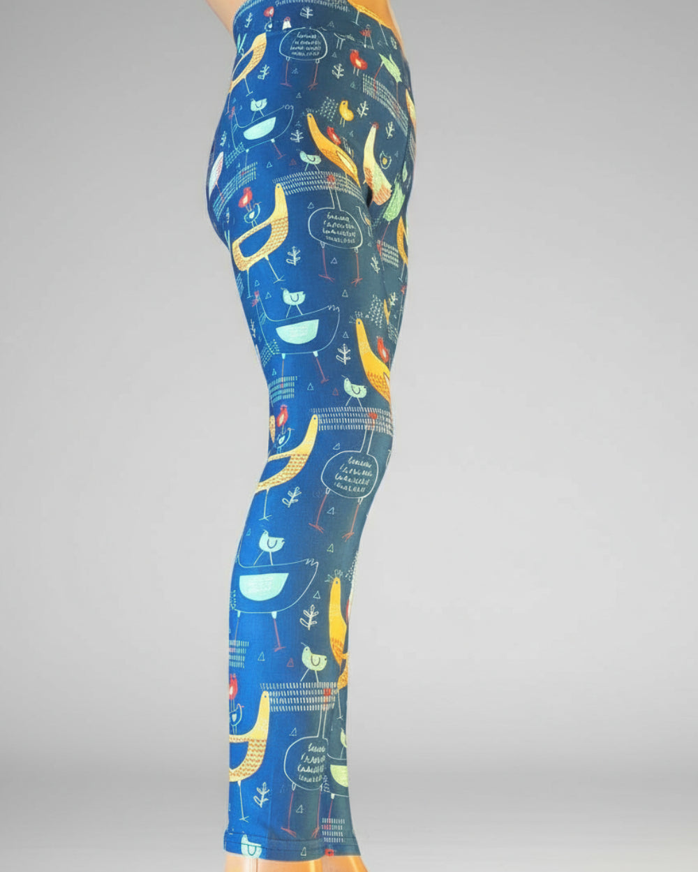 Hen & Chickens design full length stretch leggings