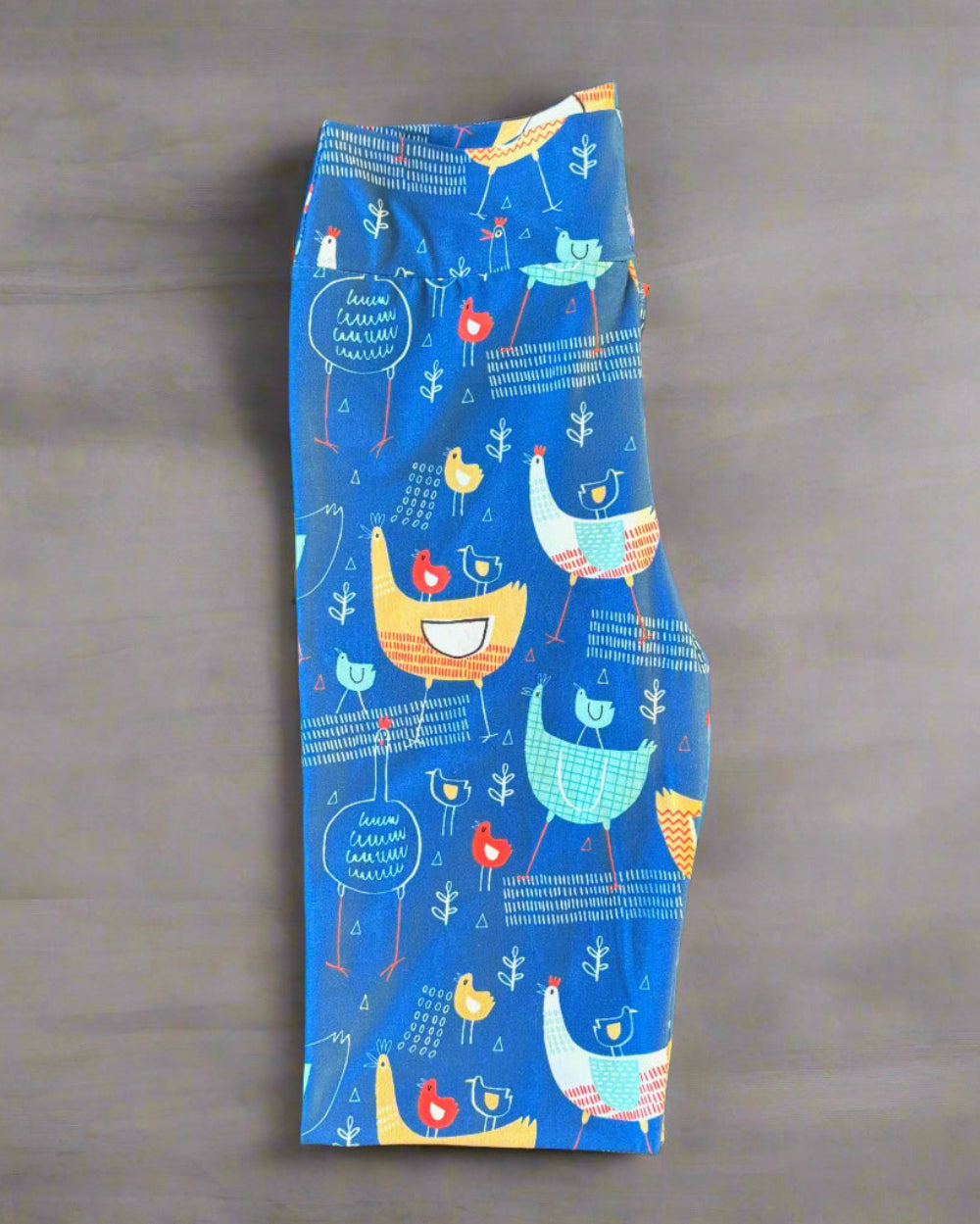 Hen & Chickens design full length stretch leggings