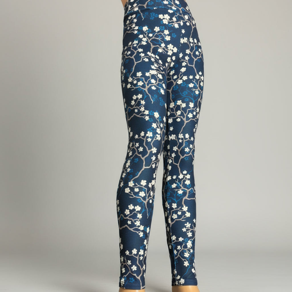 Winter floral design leggings