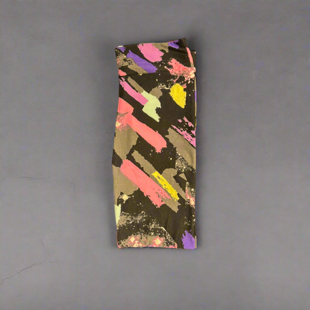 'Jazz brush' design full length leggings