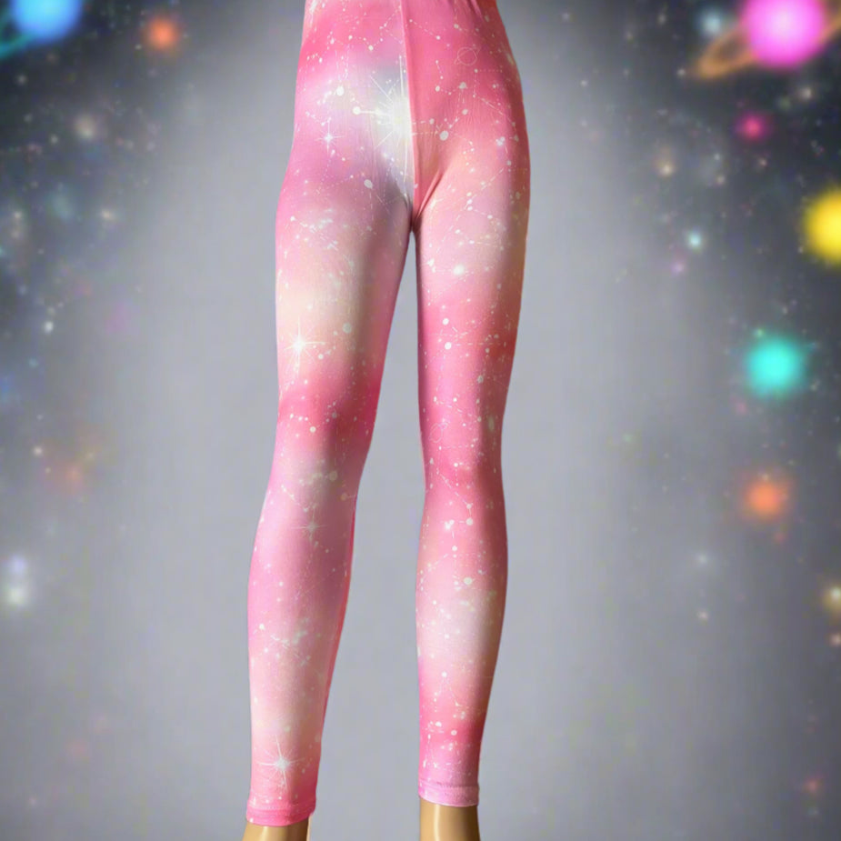 Pink constellation design full length leggings