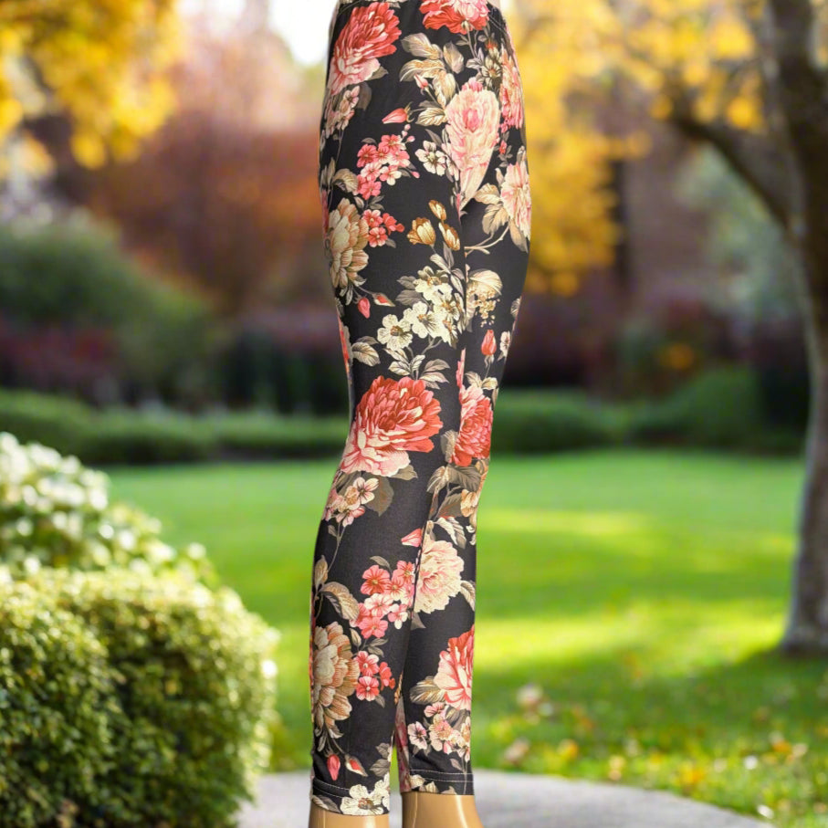 Garden design full length stretch leggings