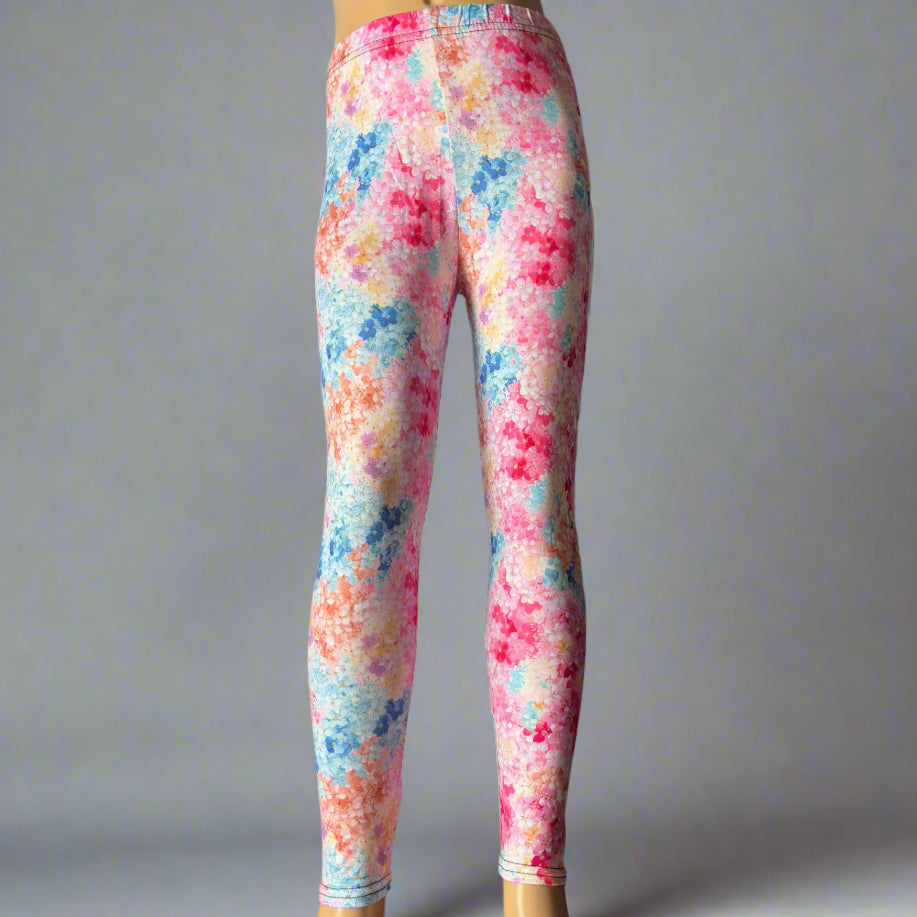 'Summer Bloom' patterned full length stretch leggings