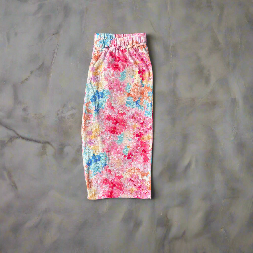 'Summer Bloom' patterned full length stretch leggings