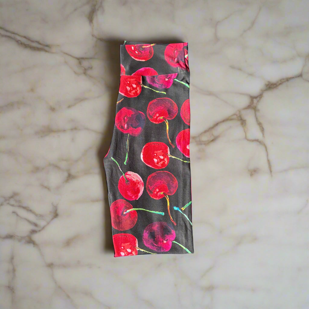 Cherry design full length leggings