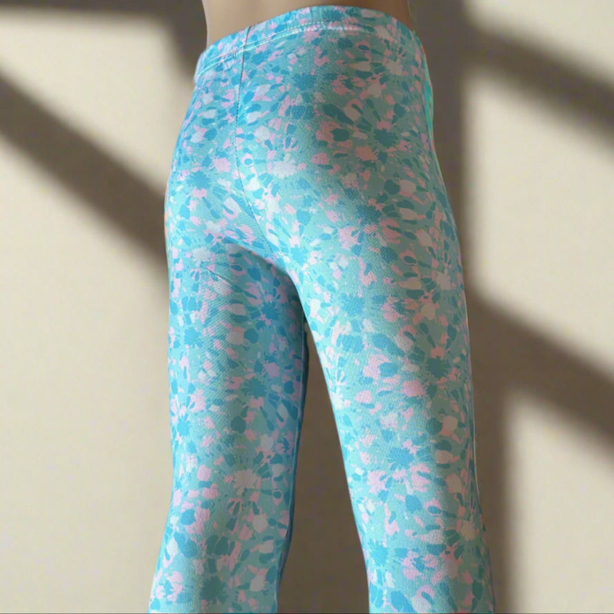 Blue & pink full length leggings