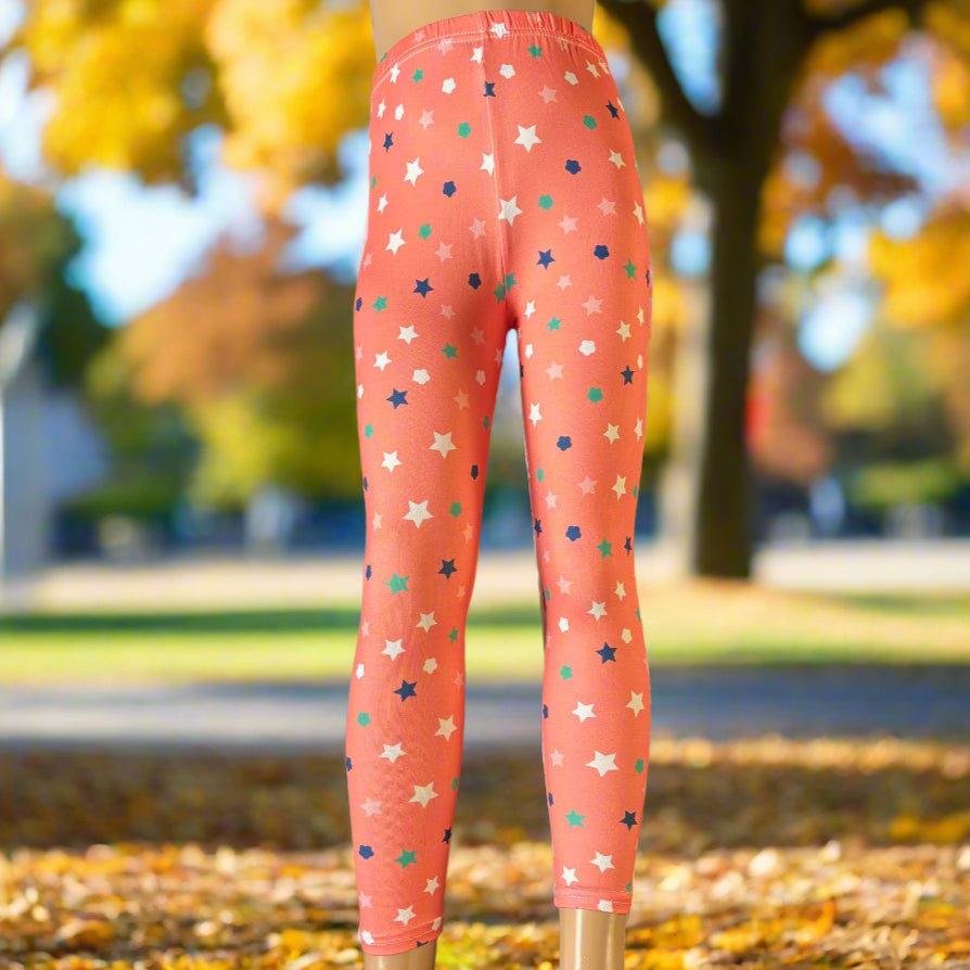 Orange star design leggings