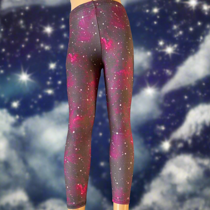 Purple Space design full length stretch leggings