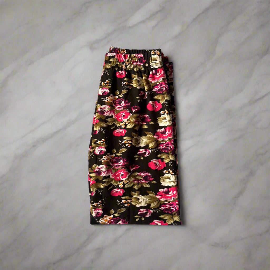 Rose floral leggings, full length