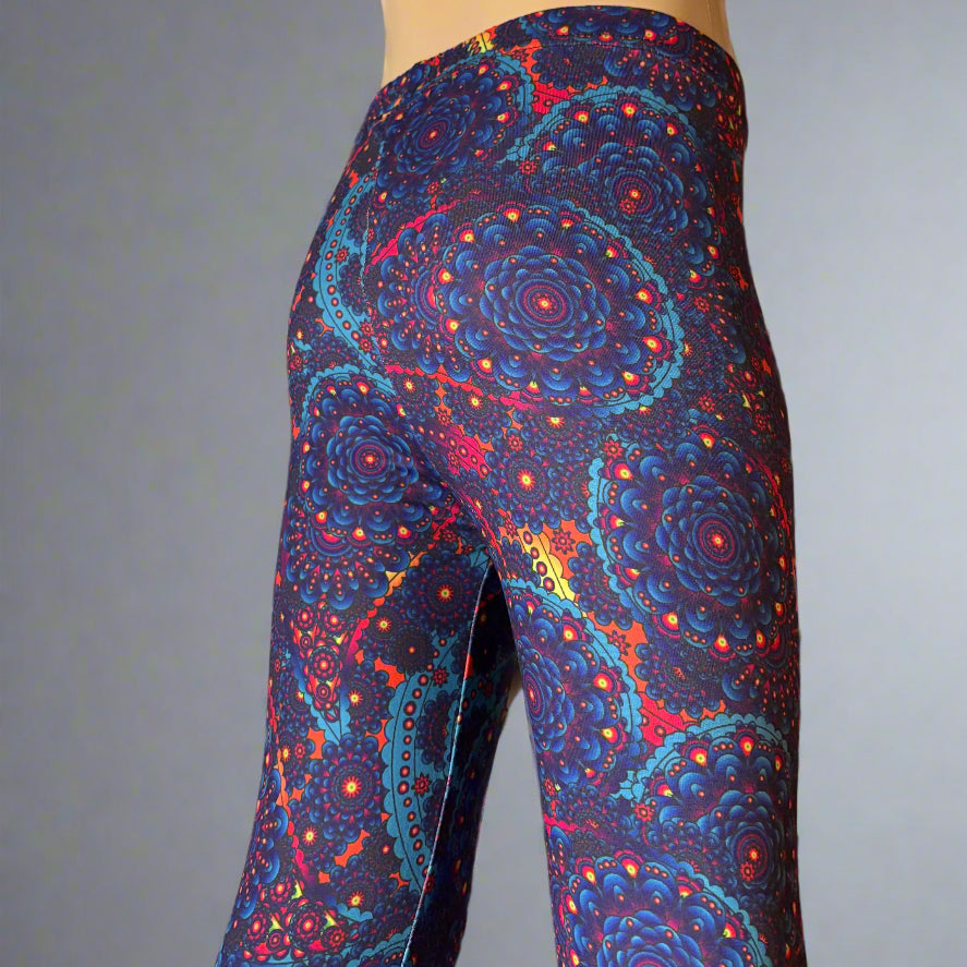 Fiery floral pattern full length leggings