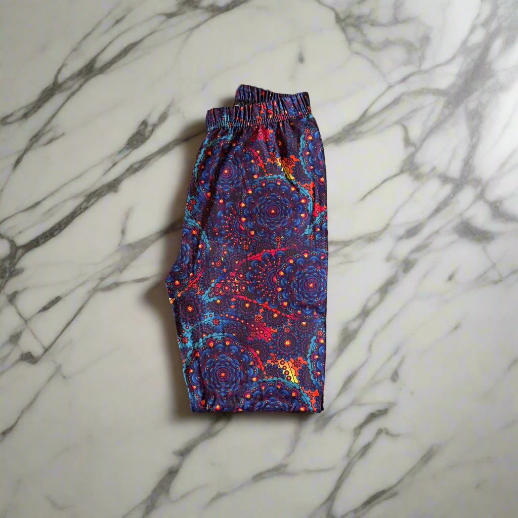 Fiery floral pattern full length leggings