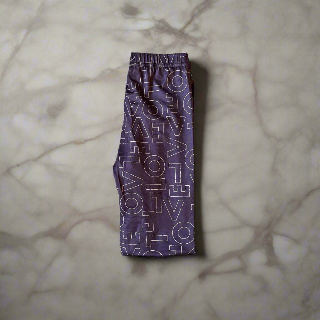 Purple love design full length leggings