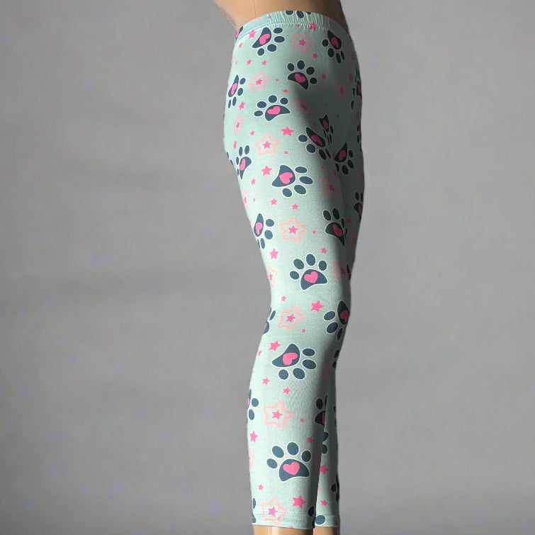 Stars and paws design cute leggings