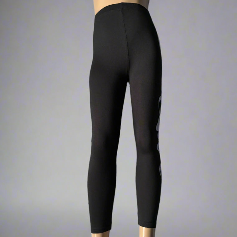 Black paw love design full length stretch leggings