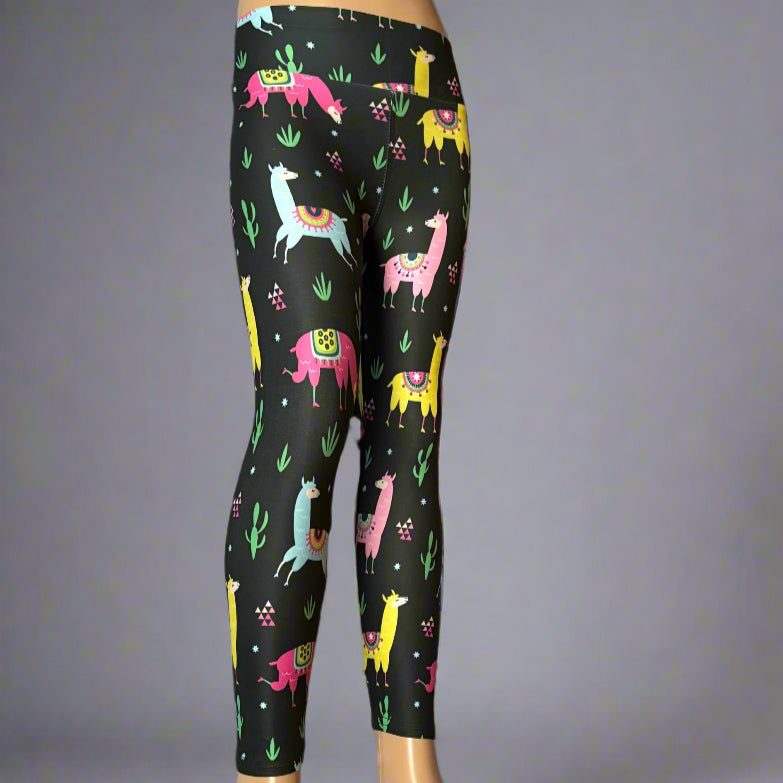 'Leisurely llama' design full length leggings