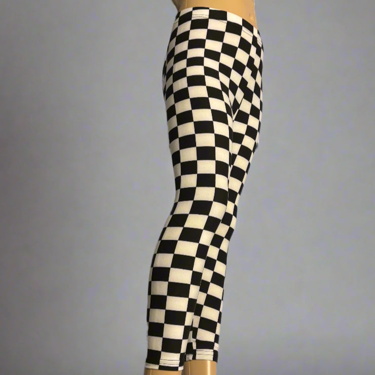 Chequered flag design full length leggings