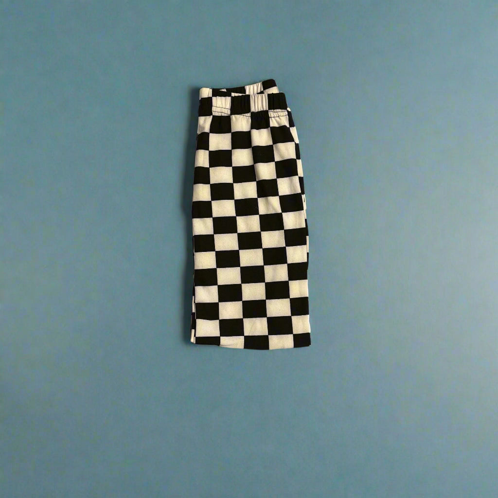 Chequered flag design full length leggings