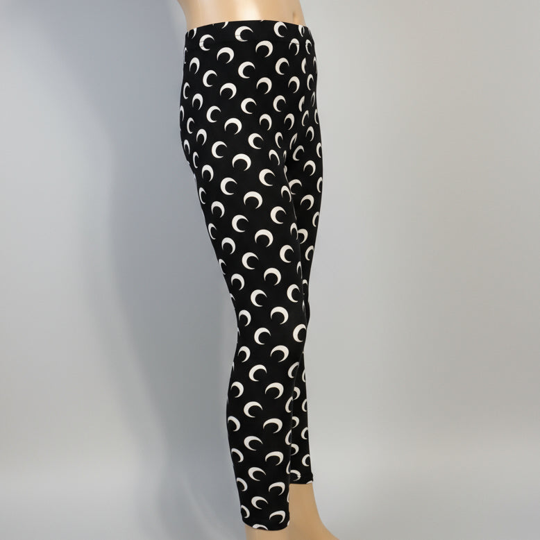 Crescent moon design black leggings