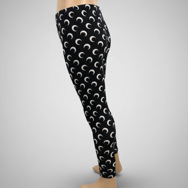 Crescent moon design black leggings