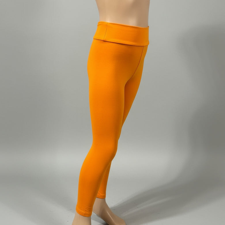 Solid colour, soft, stretch leggings in black, green, navy, grey, orange, pink, fuchsia, purple and more!