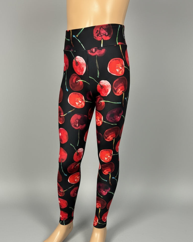 Cherry design full length leggings