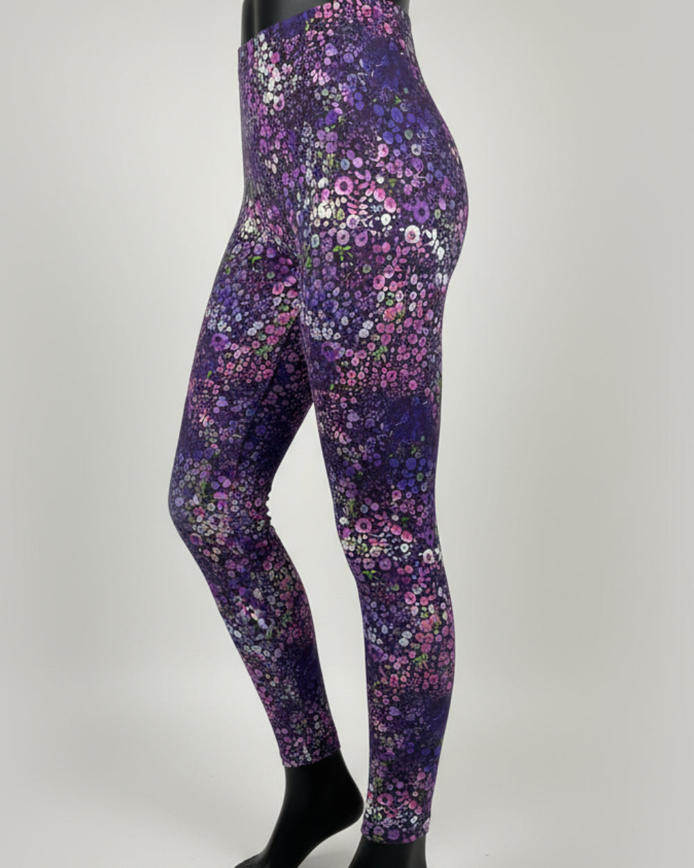 Blueberry design full length stretch leggings