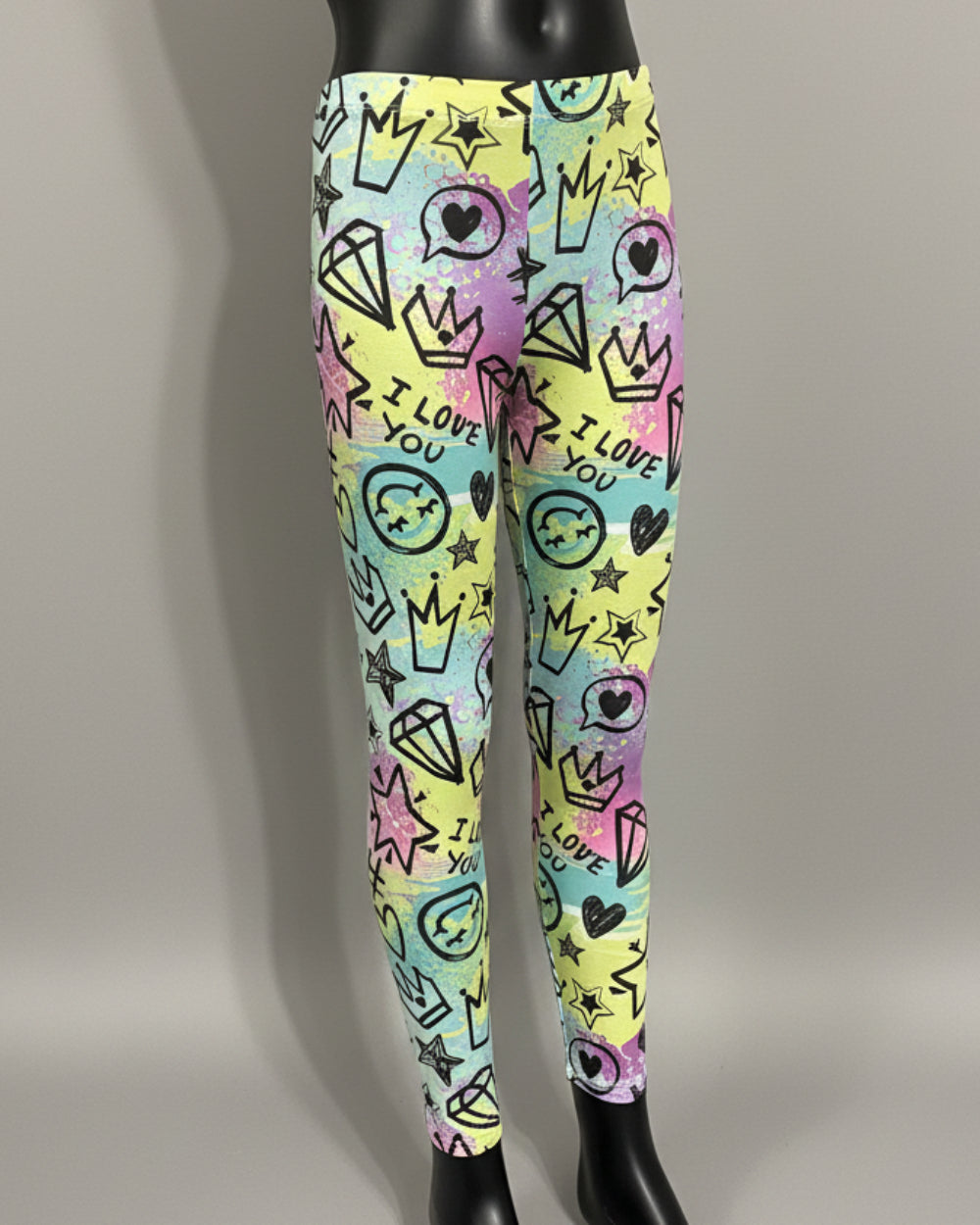 Cool scrawl design full length leggings