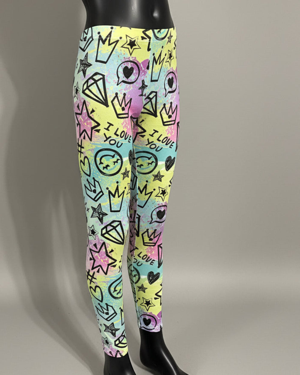 Cool scrawl design full length leggings