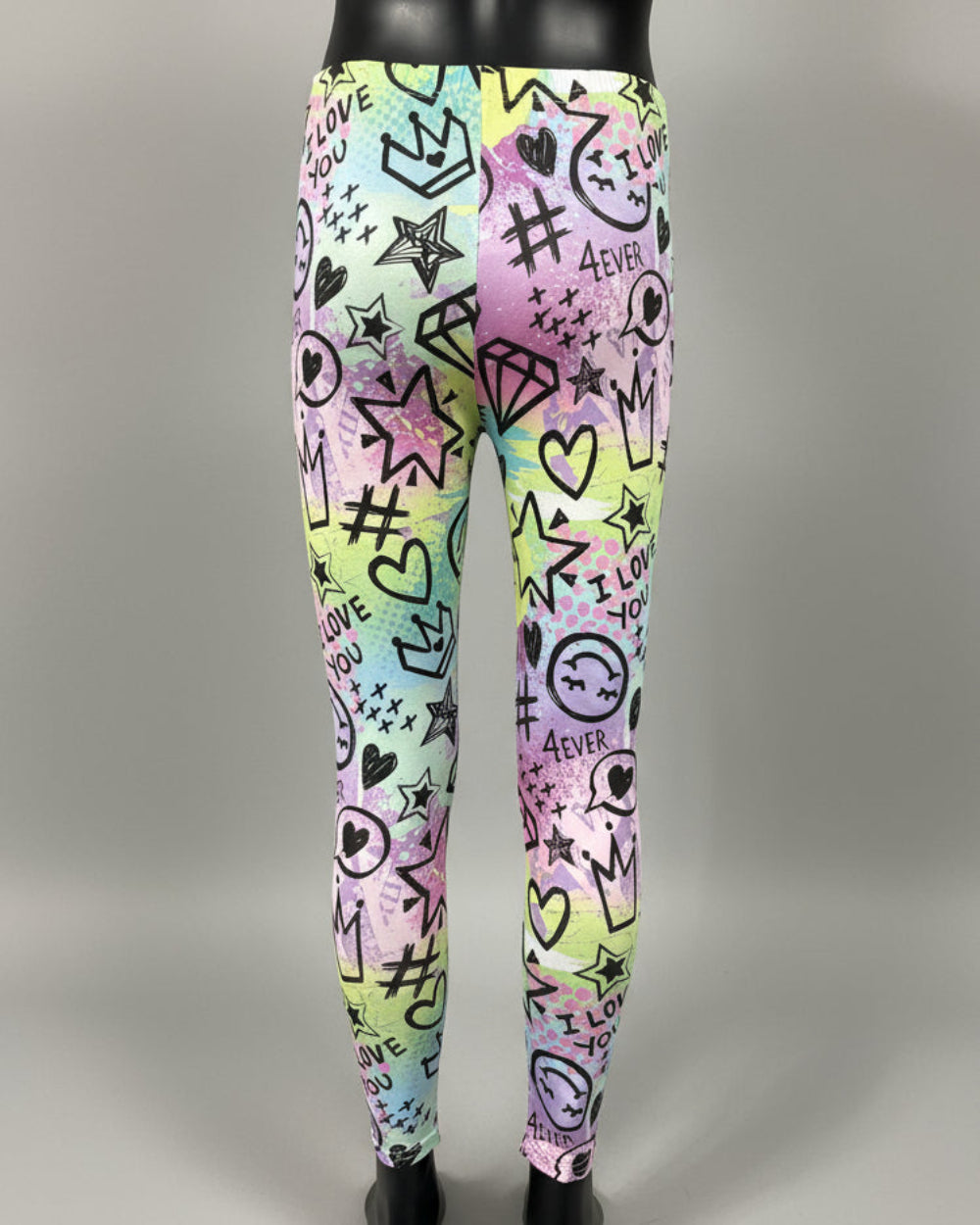 Cool scrawl design full length leggings