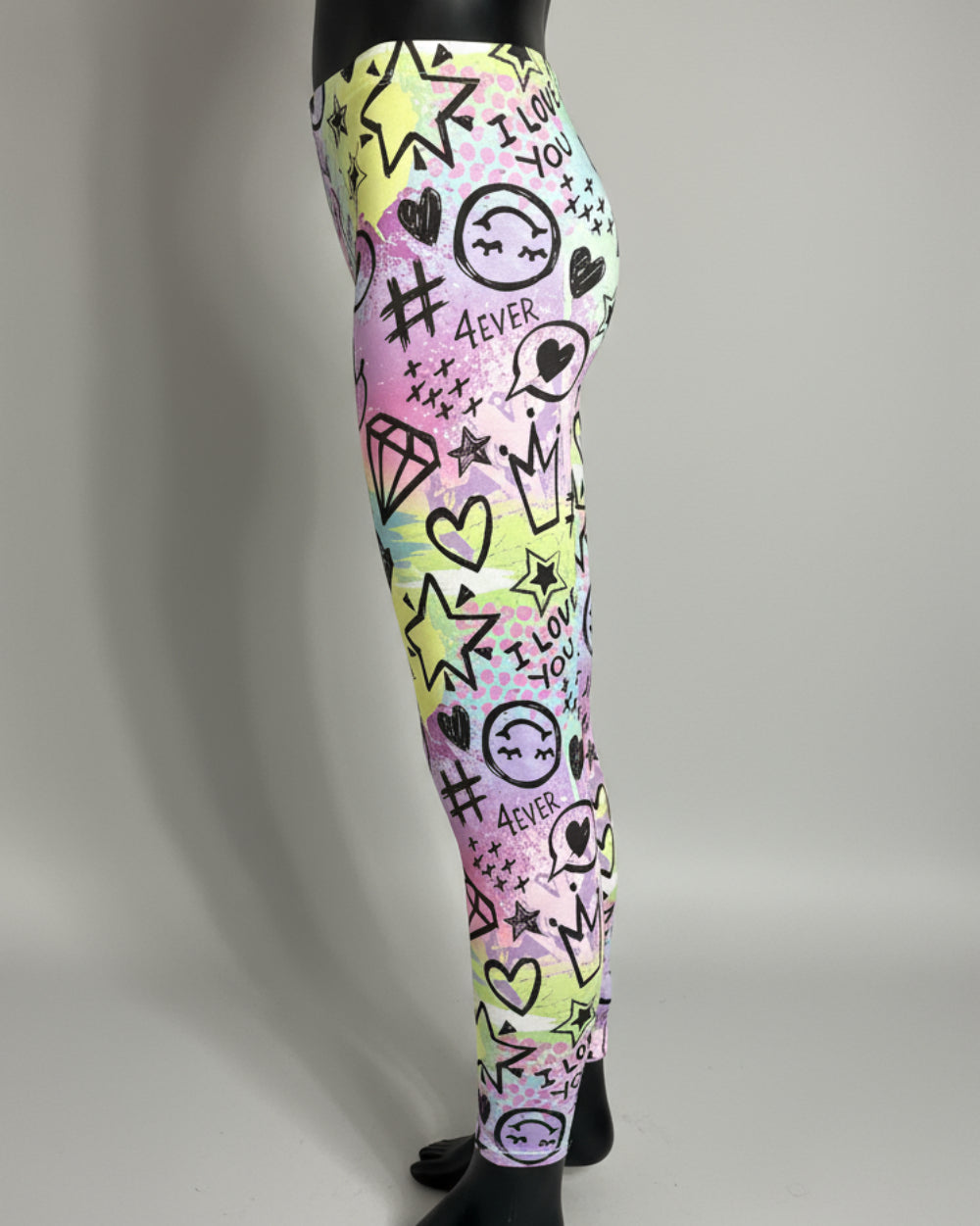 Cool scrawl design full length leggings