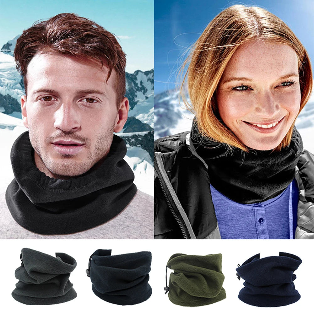 Neck Warmer Fleece Black Cycling Winter Adults Snood Mask Scarf Tube Face Unisex