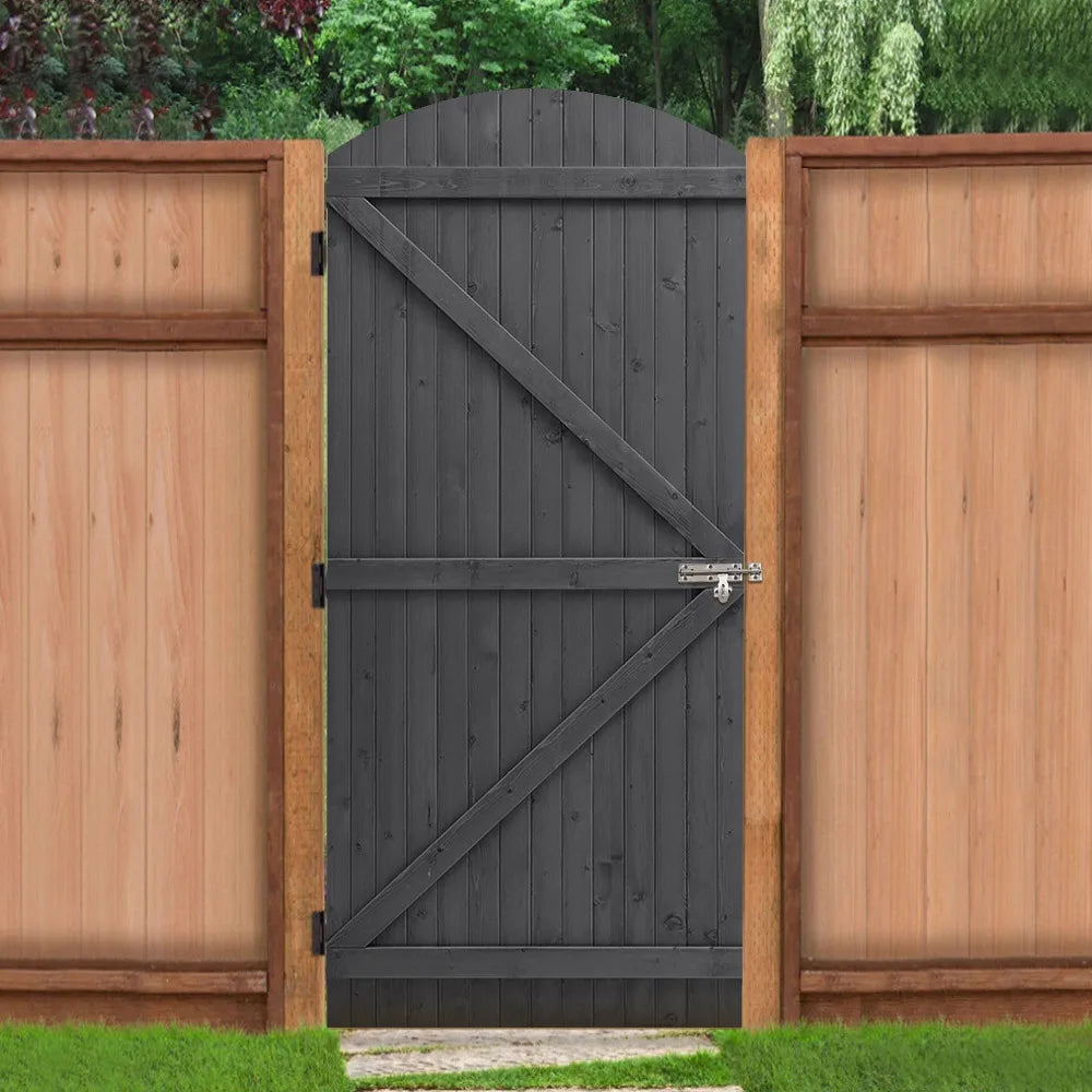 【Breeins】Outdoor antiseptic wood courtyard fence door garden courtyard entrance guardrail with fence