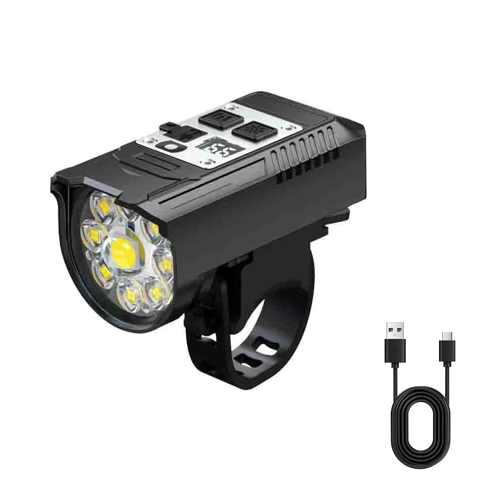 9LED Bike Light Type-C Rechargeable Bicycle Front Lights Intelligent Sensor MTB Flashlight Bike Headlight for Cycling Front Lamp