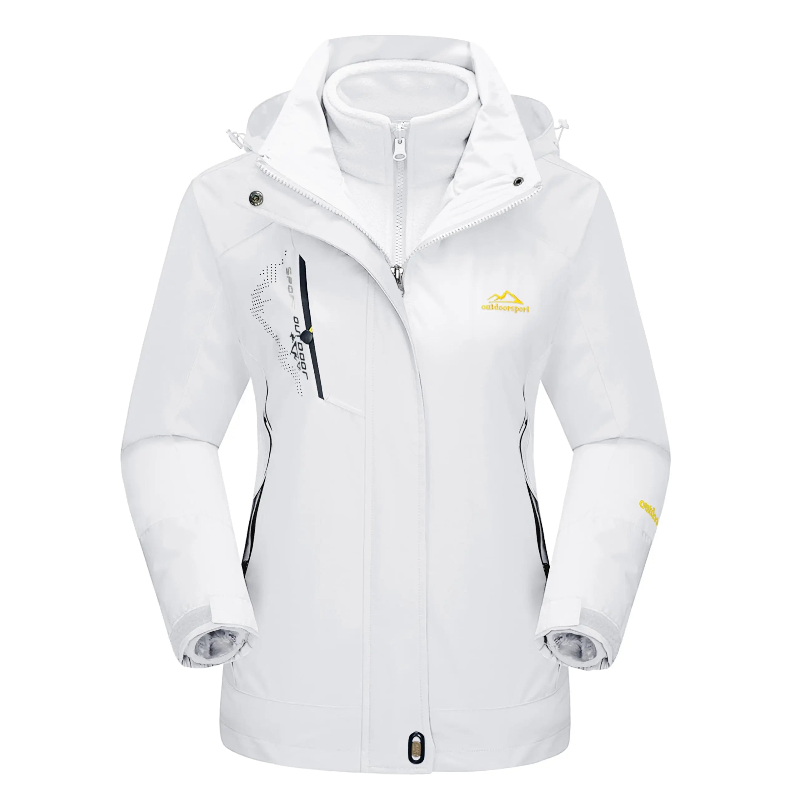 Women's 3-IN-1 Jackets Waterproof Fleece Jacket Outdoor Windproof Skiing Snowboarding Coat Hiking Jackets Parka Hodded Coats
