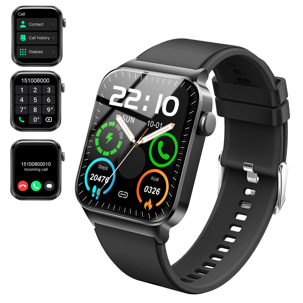 T50 1.85" Ultra Thin Smartwatch (Answer/Make Call), IP68 Waterproof Fitness Tracker, 100+Sport Modes, Heart Rate/Sleep Monito.