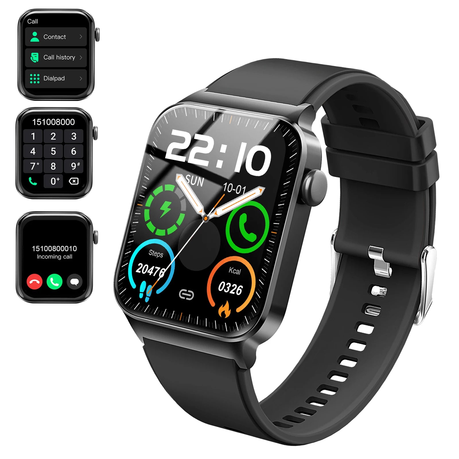 T50 1.85" Ultra Thin Smartwatch (Answer/Make Call), IP68 Waterproof Fitness Tracker, 100+Sport Modes, Heart Rate/Sleep Monito.