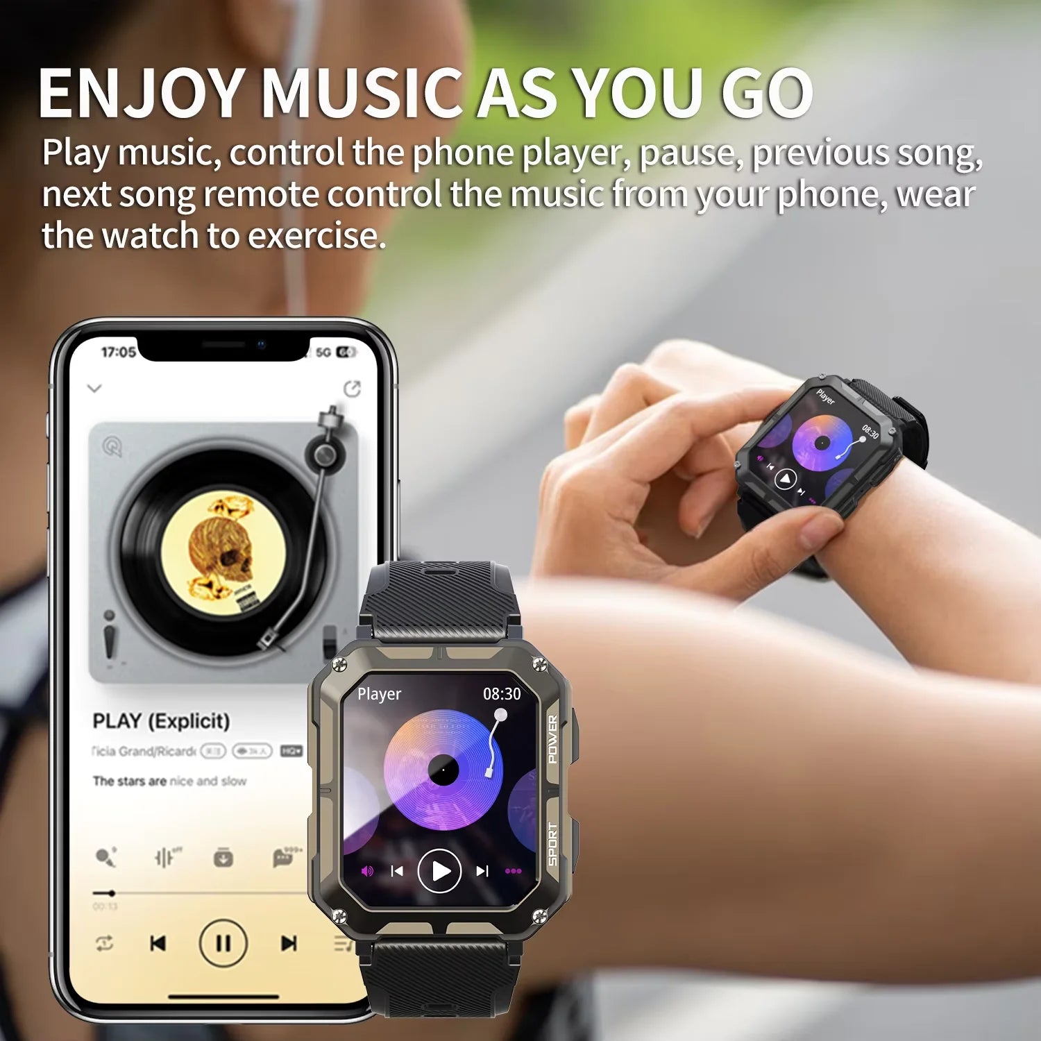 C20Pro Sports Smart Watch Men Bluetooth Call Smartwatch IP68 Waterproof Multi Sports Mode Health Monitoring Military Smartwatch