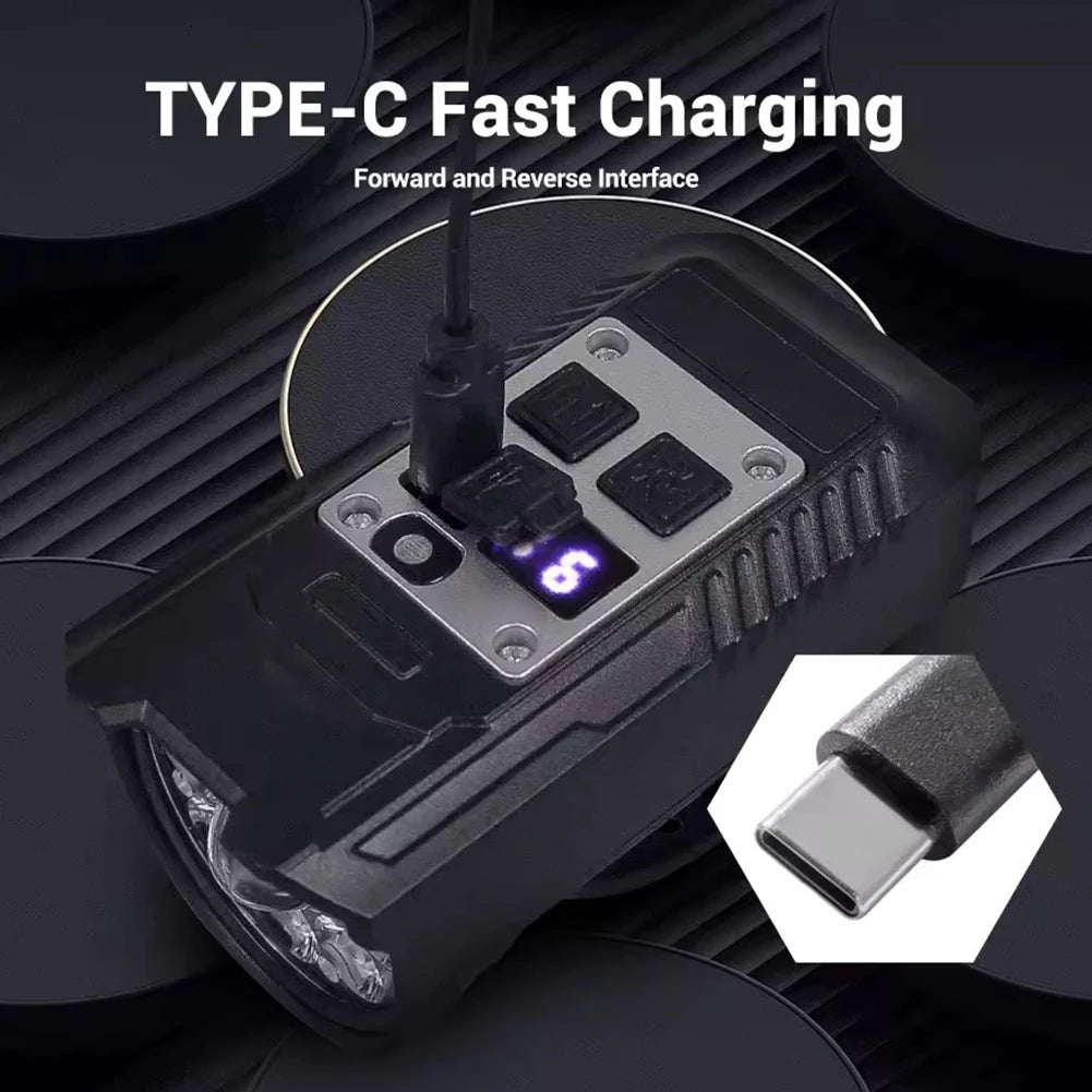 9LED Bike Light Type-C Rechargeable Bicycle Front Lights Intelligent Sensor MTB Flashlight Bike Headlight for Cycling Front Lamp