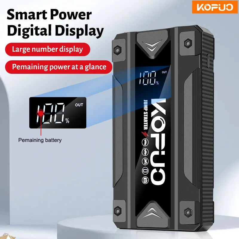 5000A Peak Car Jump Starter for 8.5L Gas & 7.0L Diesel Engines, 12V Portable Power Bank with USB/Dual Output & LED Light