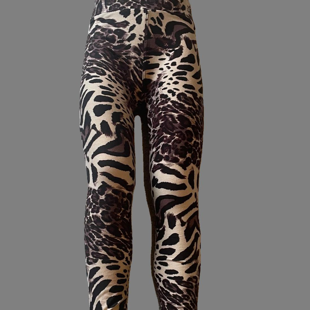 Girls safari design full length leggings