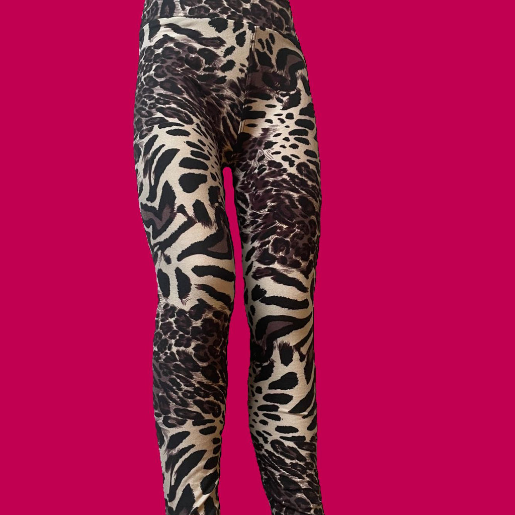 Girls safari design full length leggings